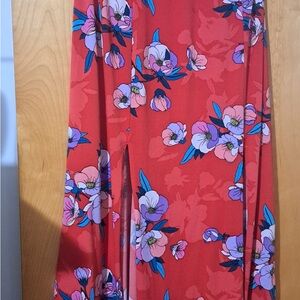 Candie’s Red Floral Maxi Dress, XL, Made in Philippines